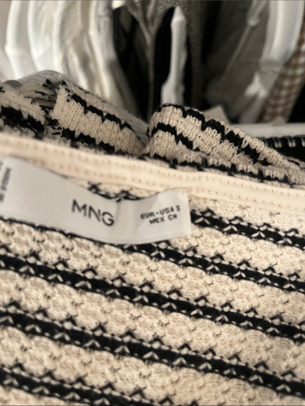 Mango Black and ivory Striped Crochet Vest - Picture 4 of 4